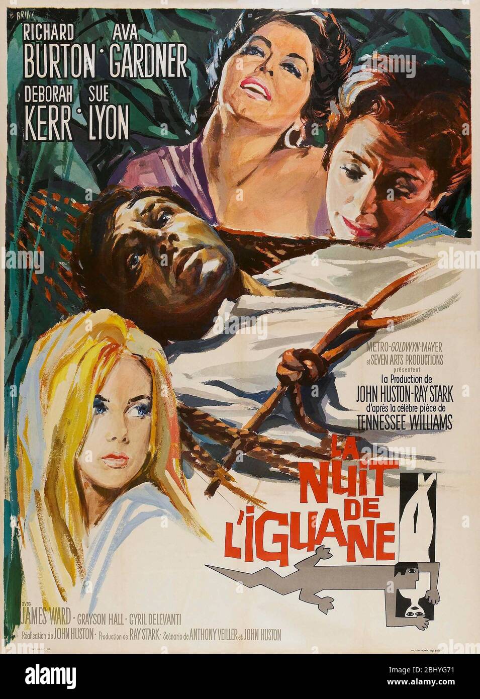 La Notte dell'anno Iguana: 1964 USA regista: John Huston poster francese Foto Stock