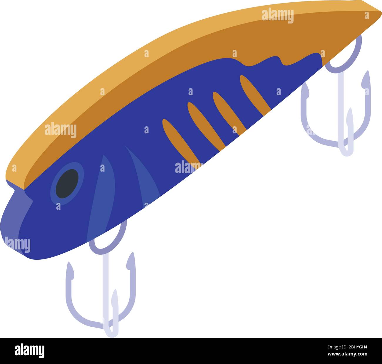 Cattura l'icona di esca di pesce, stile isometrico Illustrazione Vettoriale