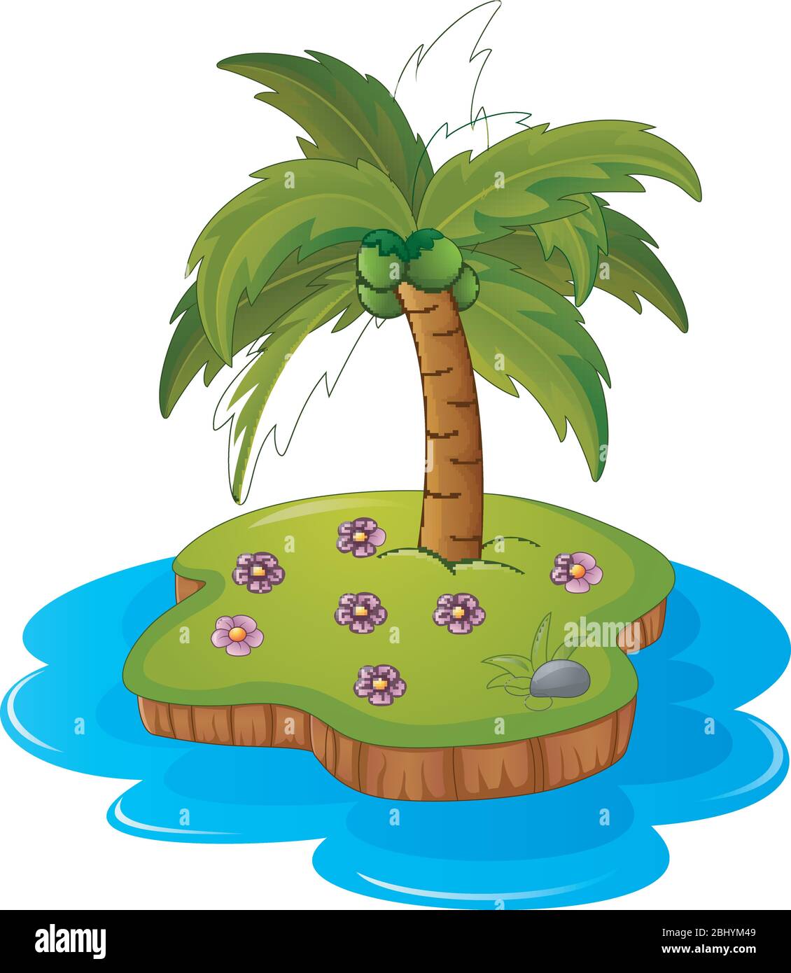 Illustrazione di un'isola tropicale Illustrazione Vettoriale