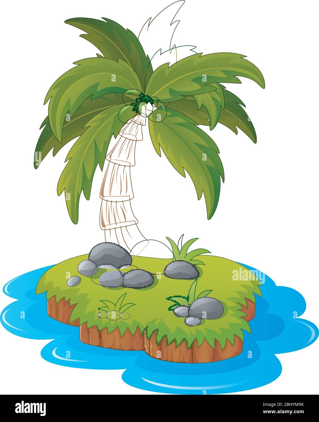 Illustrazione di un'isola tropicale Illustrazione Vettoriale