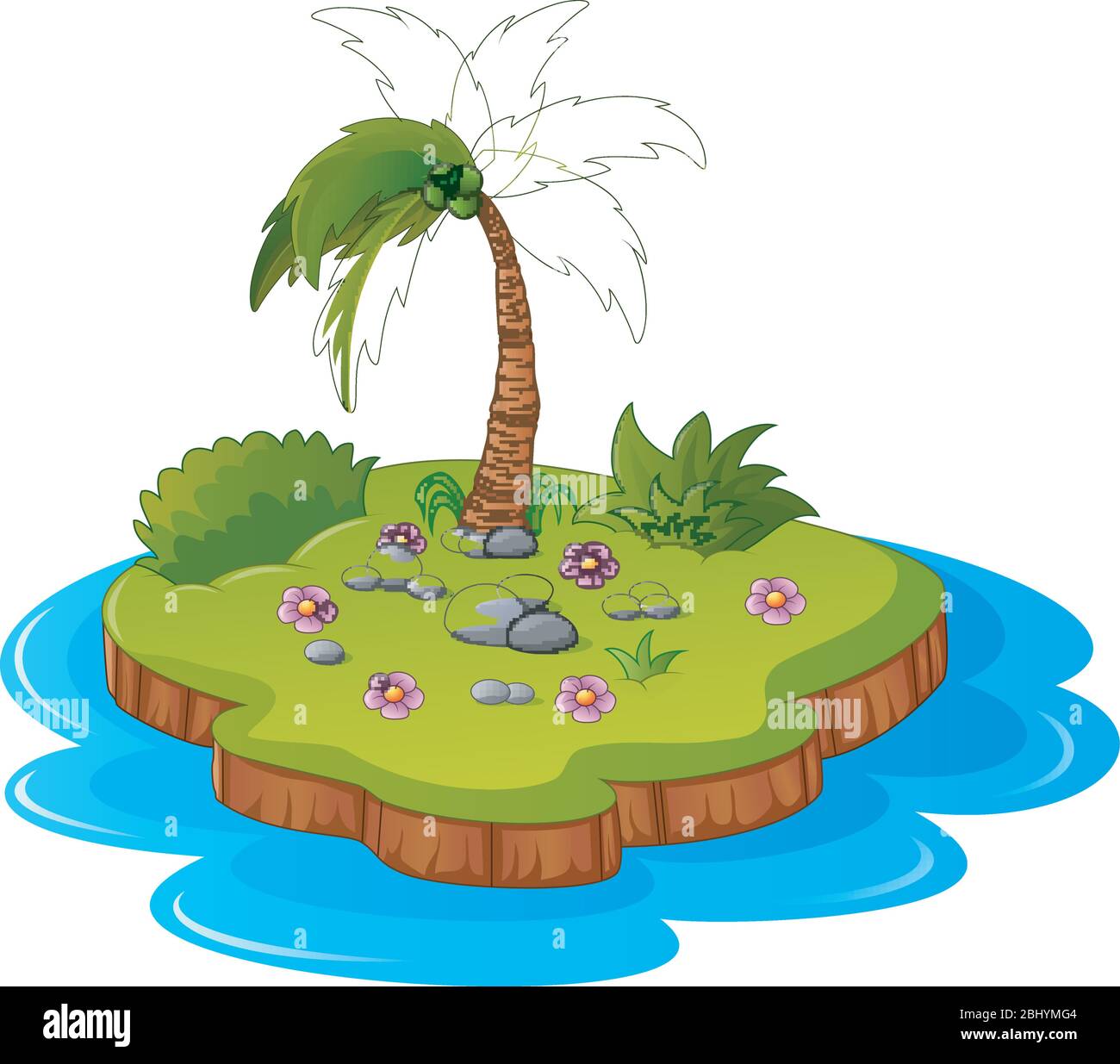 Illustrazione di un'isola tropicale Illustrazione Vettoriale
