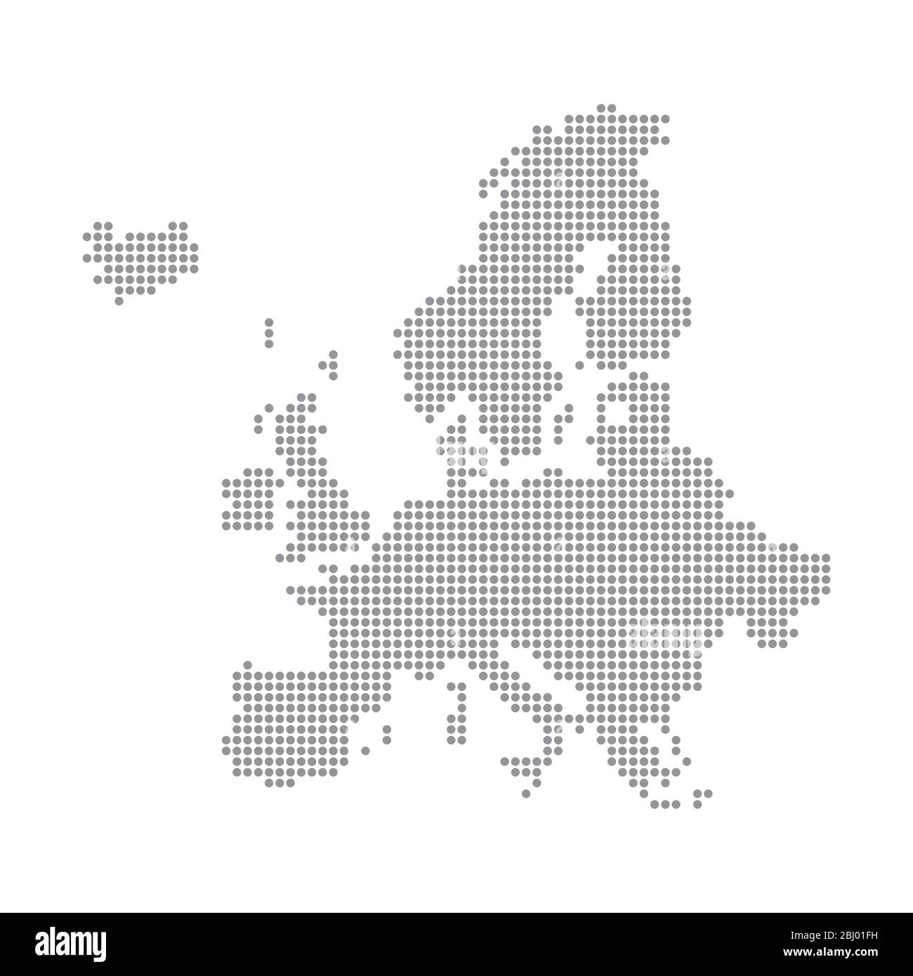 Mappa europea realizzata con un modello di punti a mezzitoni Illustrazione Vettoriale