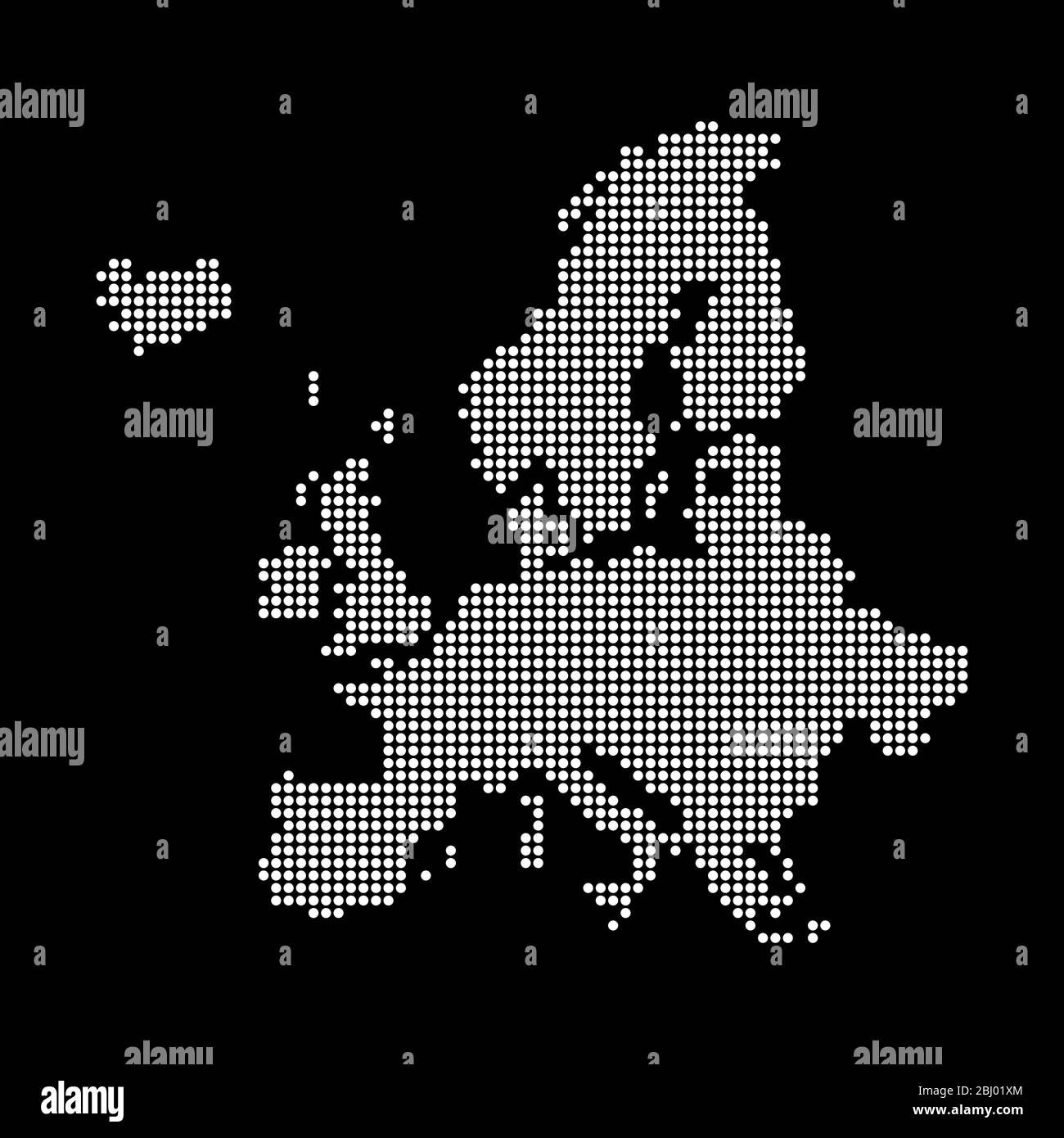 Mappa europea realizzata con un modello di punti a mezzitoni Illustrazione Vettoriale