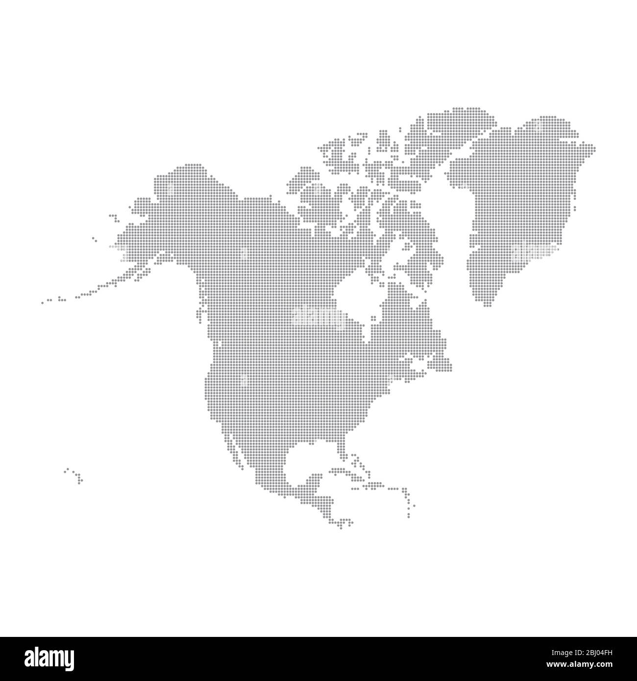 Mappa del Nord America realizzata con un modello di punti a mezzitoni Illustrazione Vettoriale