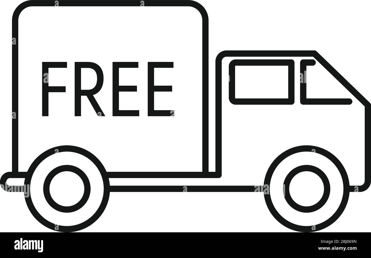 Icona di consegna rapida gratuita. Contorno di un'icona di vettore di consegna espresso per il web design isolato su sfondo bianco Illustrazione Vettoriale