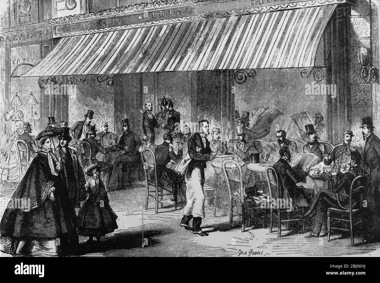 Il Cafe Helder boulevard des Italiens a 5 ore la sera 1859 Foto Stock