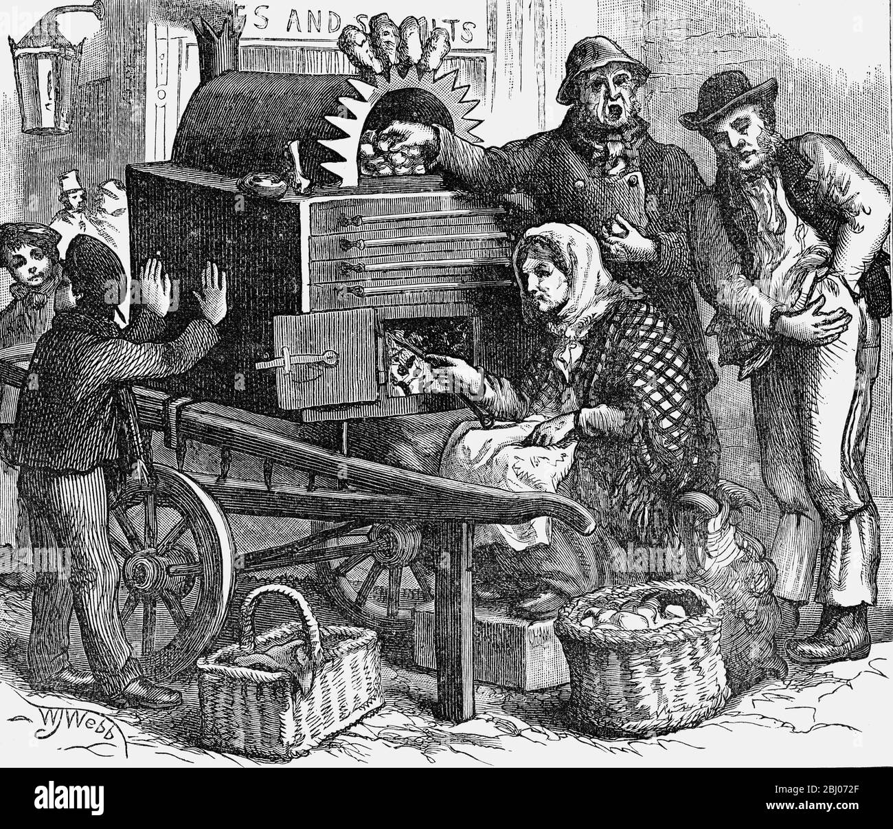 L'alba del venditore di patate di giorno - - 1887 ottobre - - ' patate calde ! ' - - Foto Stock