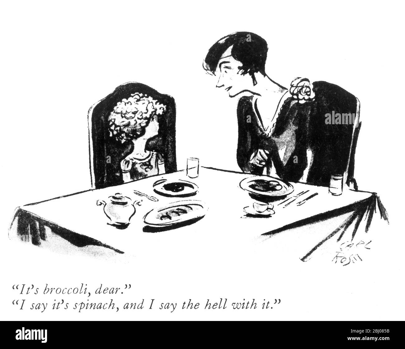 Cartoon dalla pubblicazione di New Yorker della fine degli anni '20. Foto Stock