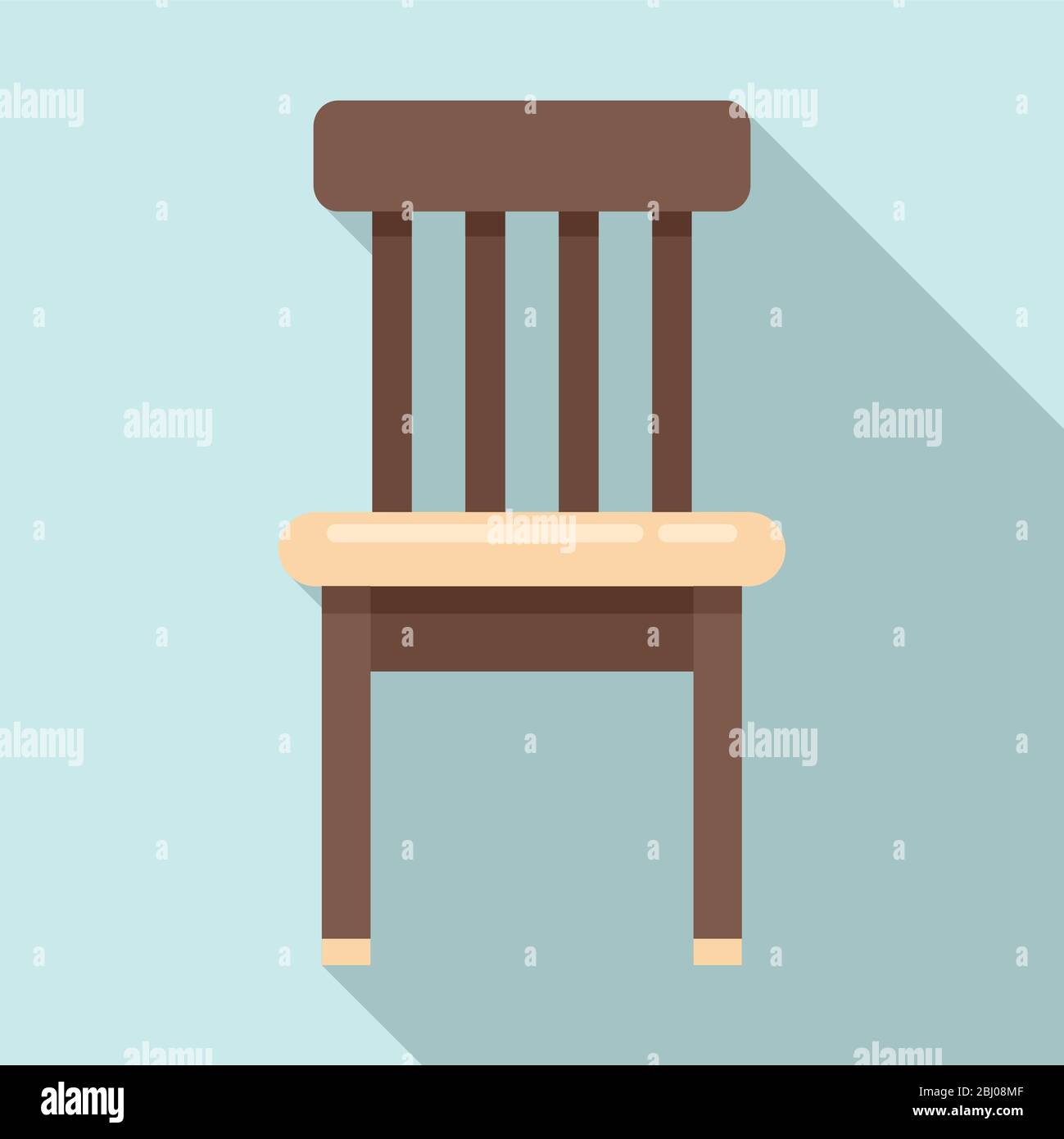 Icona sedia classica in legno. Illustrazione piatta di legno classico sedia vettoriale icona per il web design Illustrazione Vettoriale