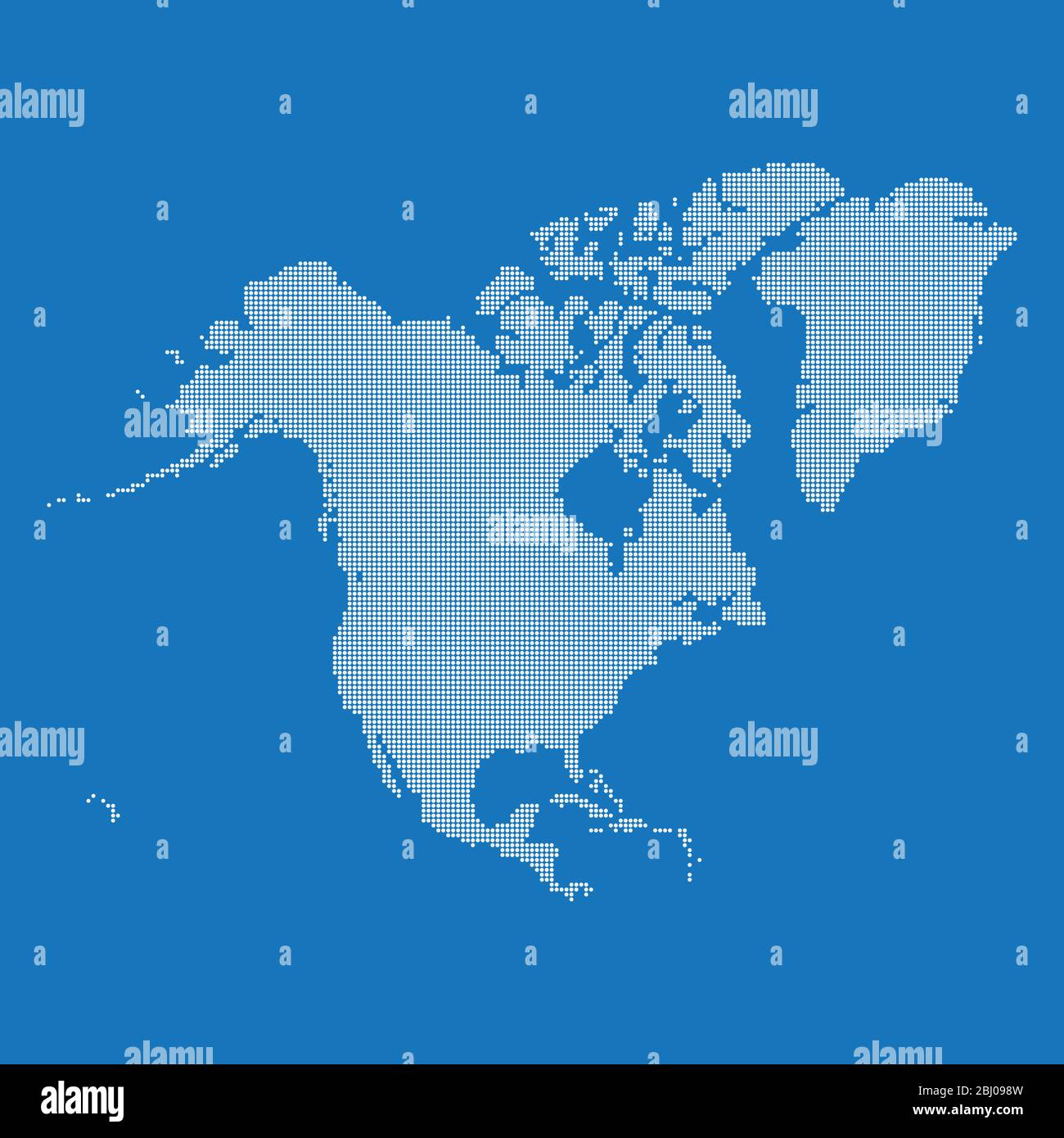 Mappa del Nord America realizzata con un modello di punti a mezzitoni Illustrazione Vettoriale