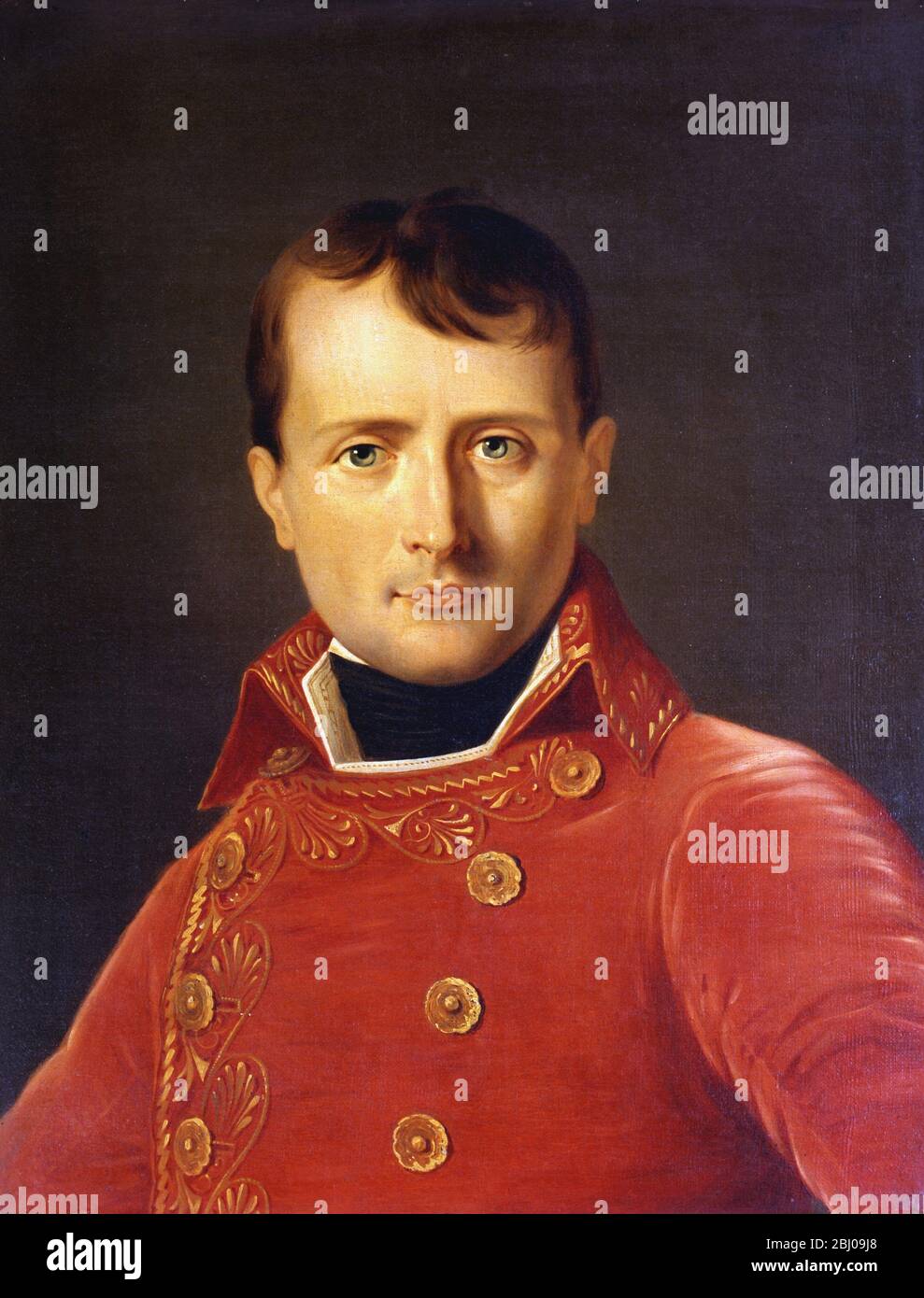 Napoleone - 'Napoleone Bonaparte' di Laurent Dabos. (1761-1835). - le distillerie francesi hanno nominato il loro miglior cognac Napoleone come simbolo di prestigio e qualità. Anche se ancora usato oggi Napoleone Brandy è conosciuto come XO, extra vecchio, e designa una miscela in cui il più giovane brandy è conservato per almeno sei anni. Foto Stock