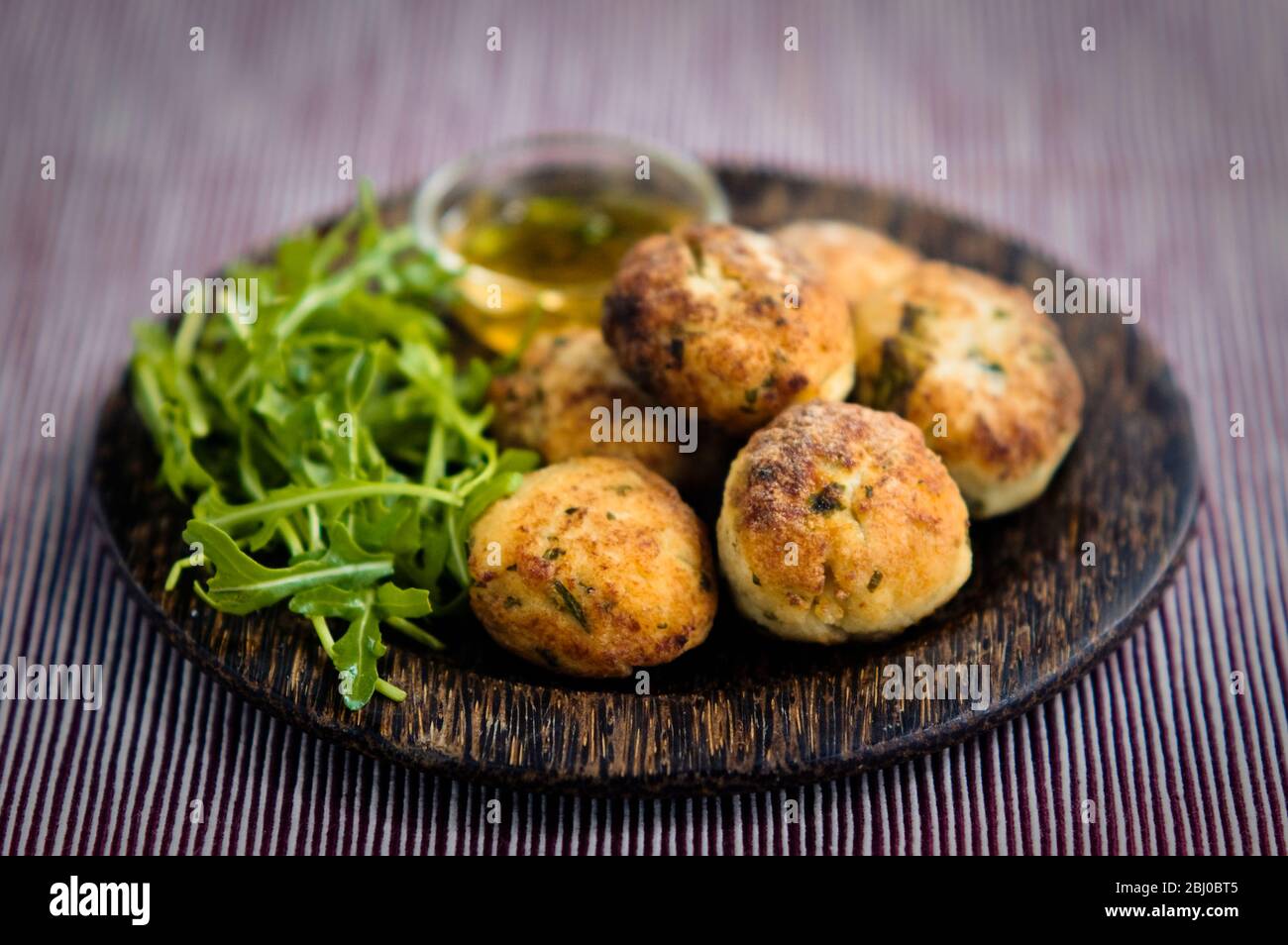 Polpette di pollo tailandese piccanti - Foto Stock