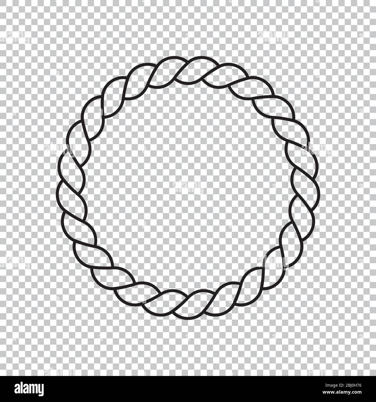 Disegno vettoriale di icona di corda circolare senza sfondo, disegno astratto di forma di corda rotonda con elemento di campitura di linea Illustrazione Vettoriale