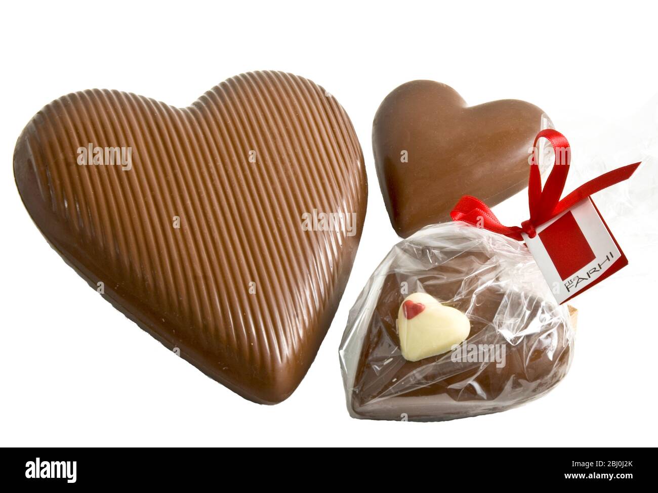 Cuori di cioccolato - regali di San Valentino - Foto Stock