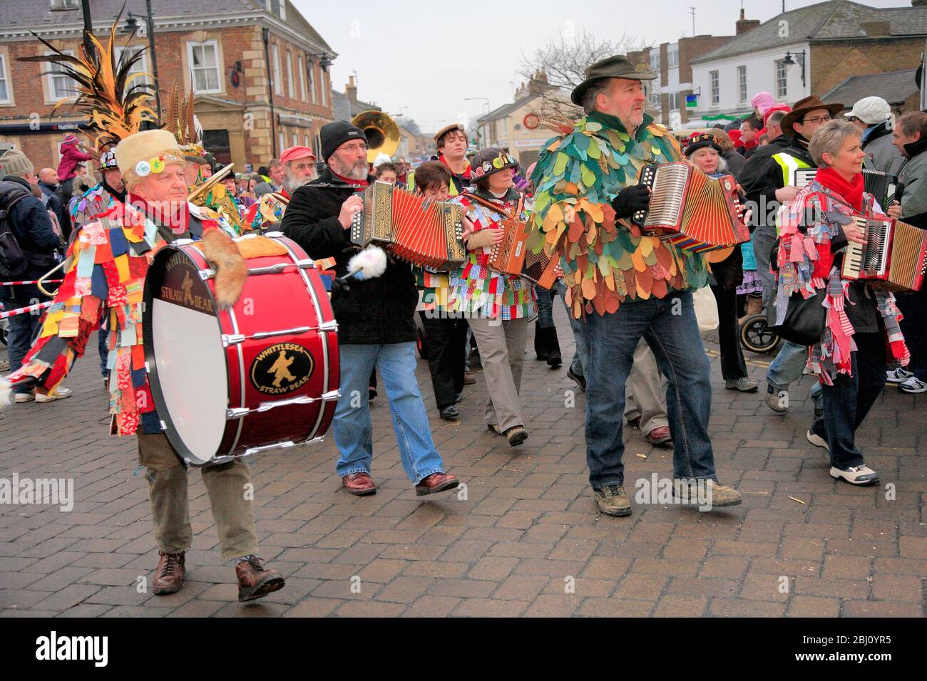 Il Festival dell'orso di Whittlesey Straw, la città di Whittlesey, Cambridgeshire; Inghilterra, Regno Unito Foto Stock