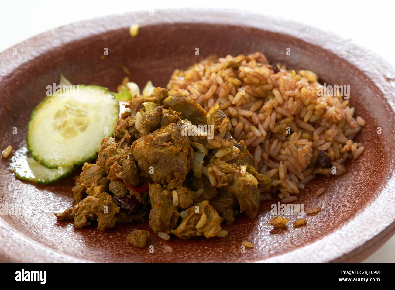 Ribes di capra caraibico di Afrio con riso - Foto Stock