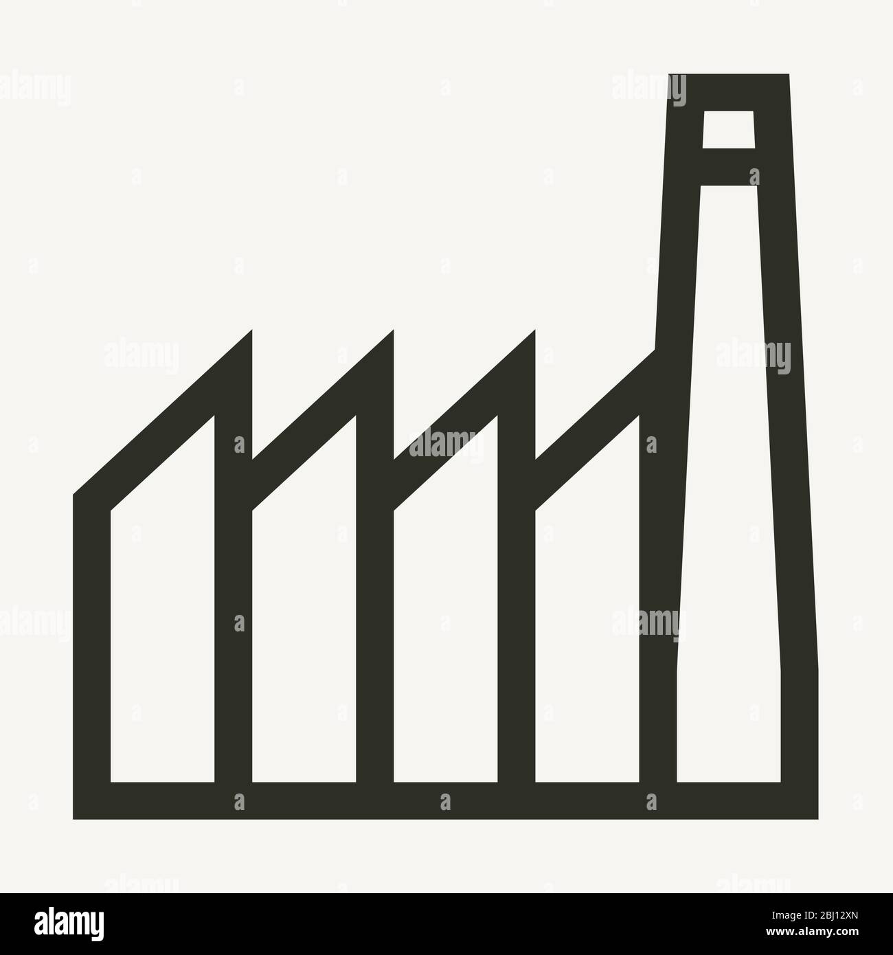 Edifici industriali minimi delineano l'icona vettoriale Illustrazione Vettoriale