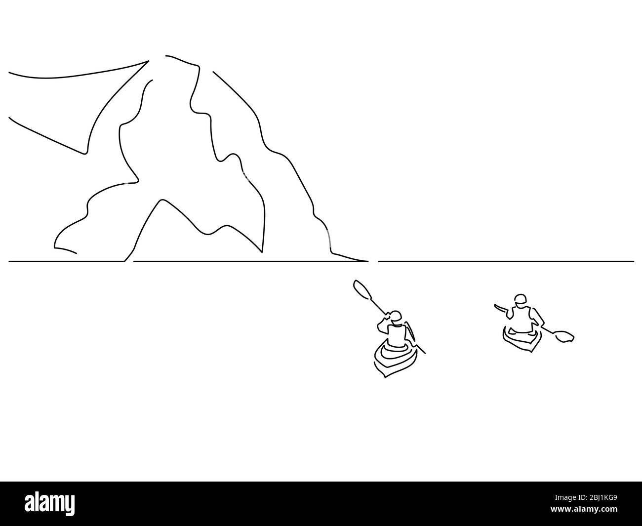 Avventura all'aperto disegno di linea isolato, disegno di illustrazione vettoriale. Collezione all'aperto. Illustrazione Vettoriale