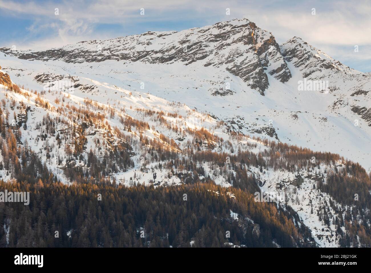 Alba a Macugnaga, Verbano Cusio Ossola, Piemonte, Italia, Europa meridionale Foto Stock