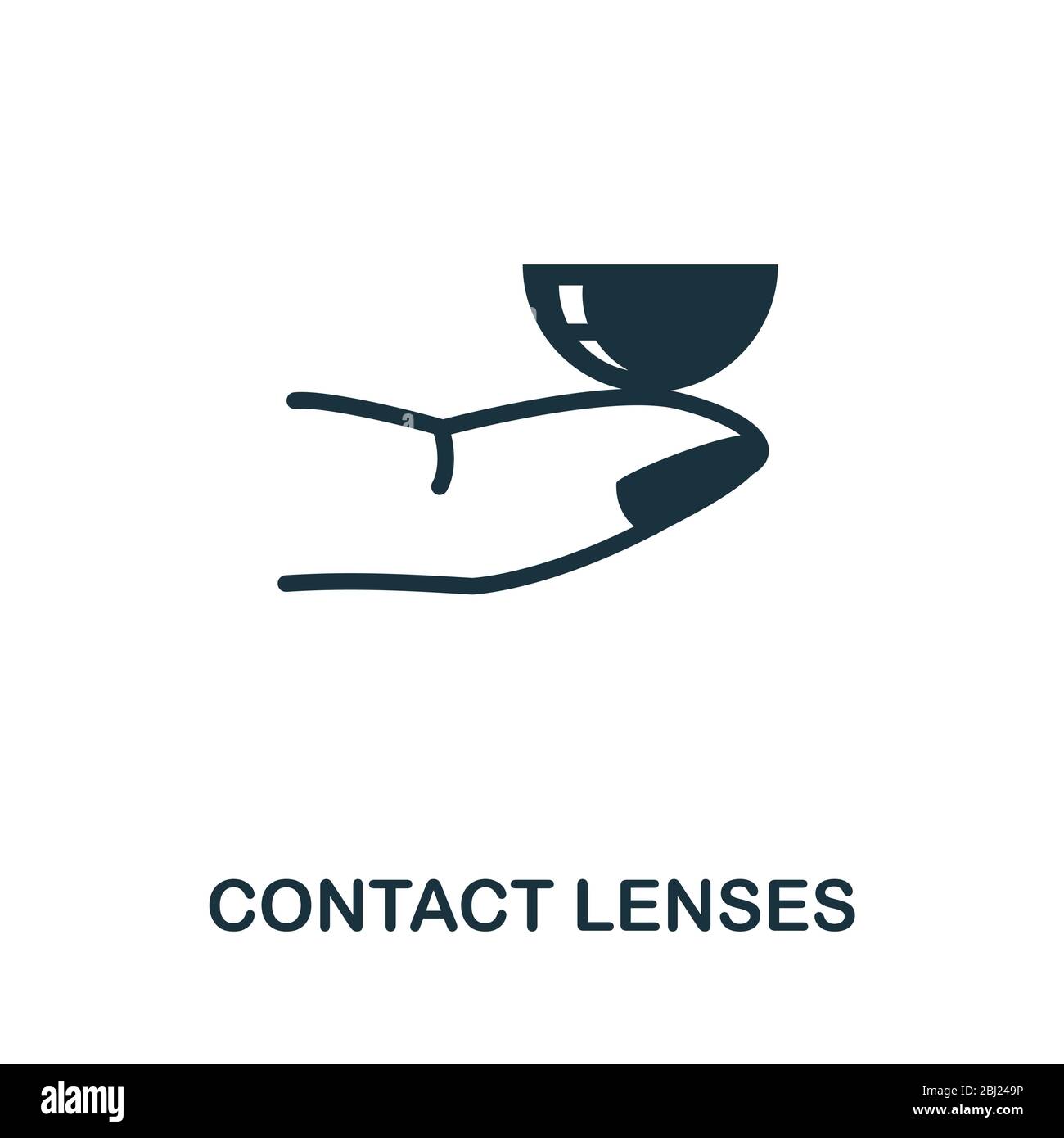 Icona lenti a contatto. Semplice illustrazione dalla collezione di oftalmologia. Creative lenti a contatto icona per web design, modelli, infografica e altro ancora Illustrazione Vettoriale