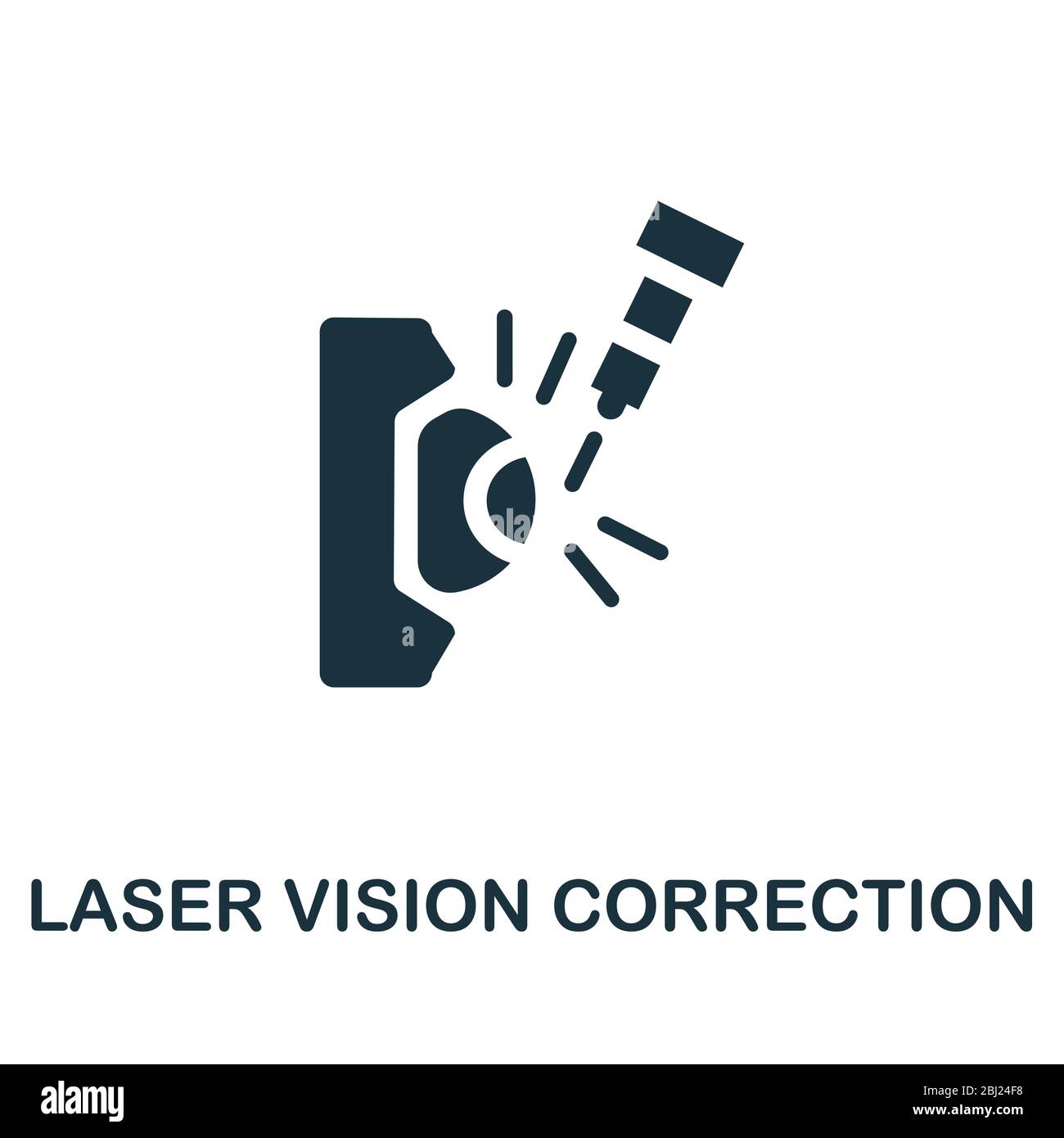 Icona correzione visione laser. Semplice illustrazione dalla collezione di oftalmologia. Icona correzione creativa laser Vision per il web design, modelli Illustrazione Vettoriale