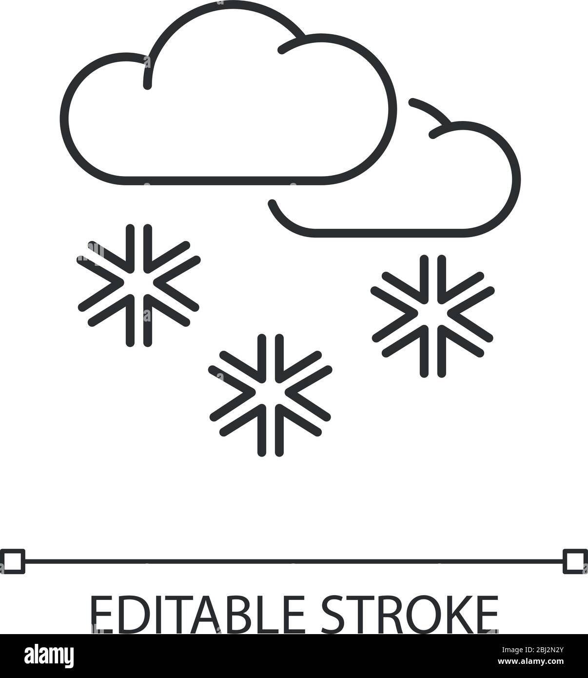 Icona lineare perfetta pixel di neve sparsa Illustrazione Vettoriale