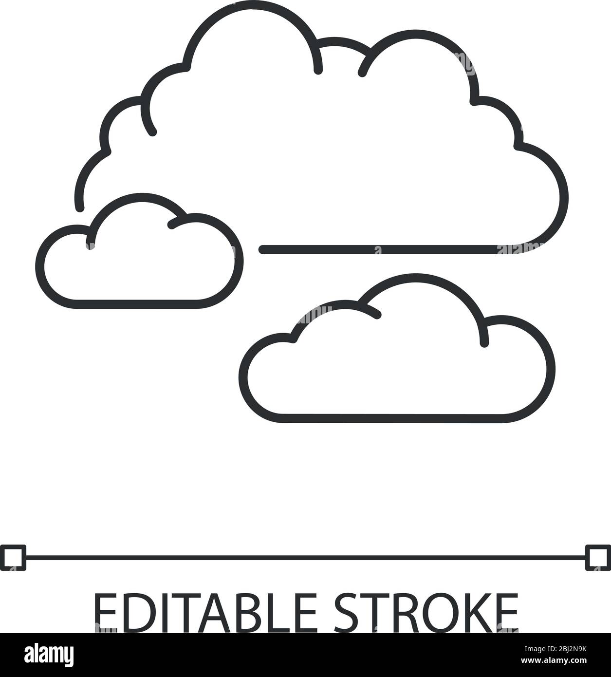 Icona lineare perfetta pixel meteo nuvoloso Illustrazione Vettoriale