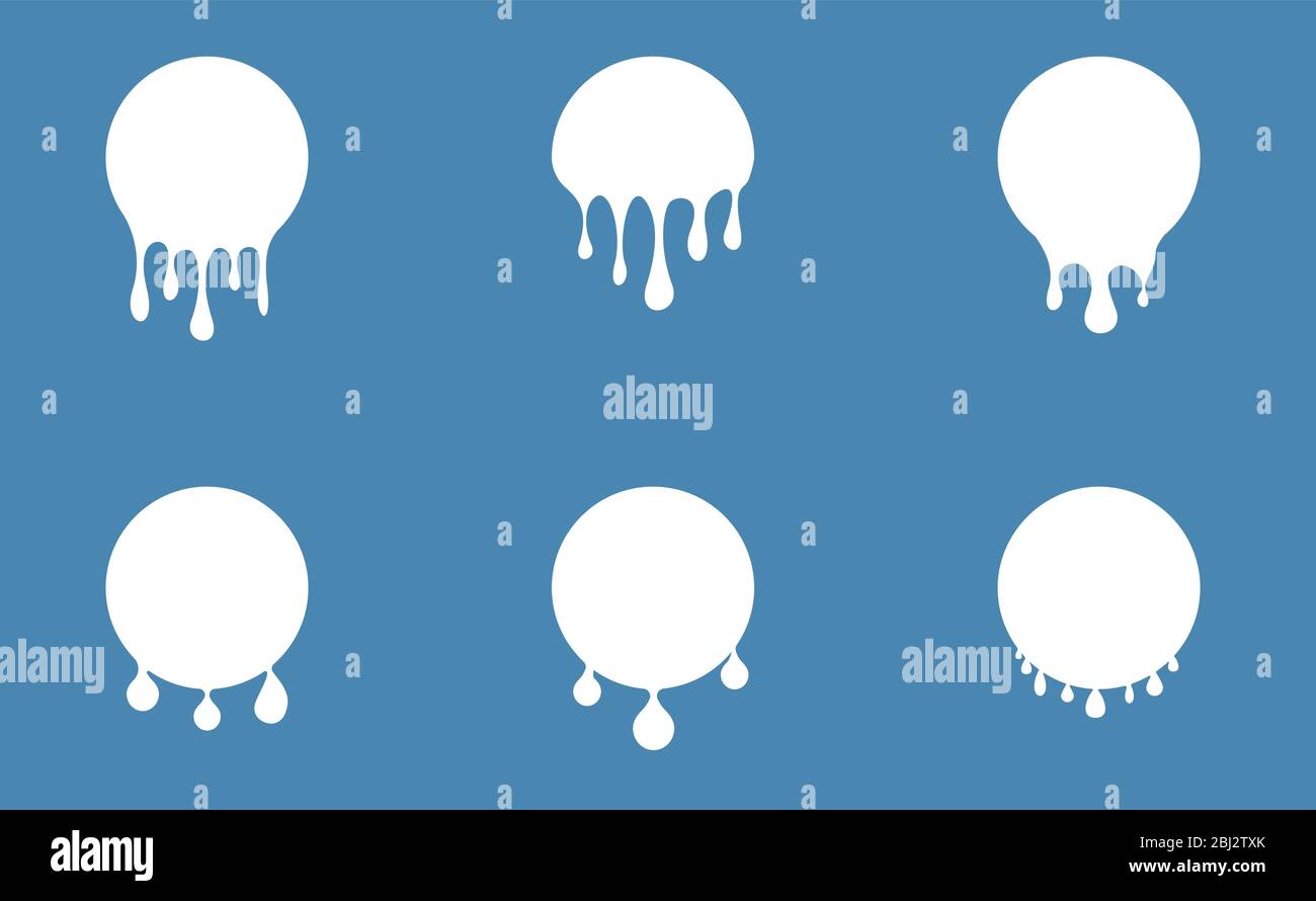 Set per schizzi e blot di latte bianco Illustrazione Vettoriale