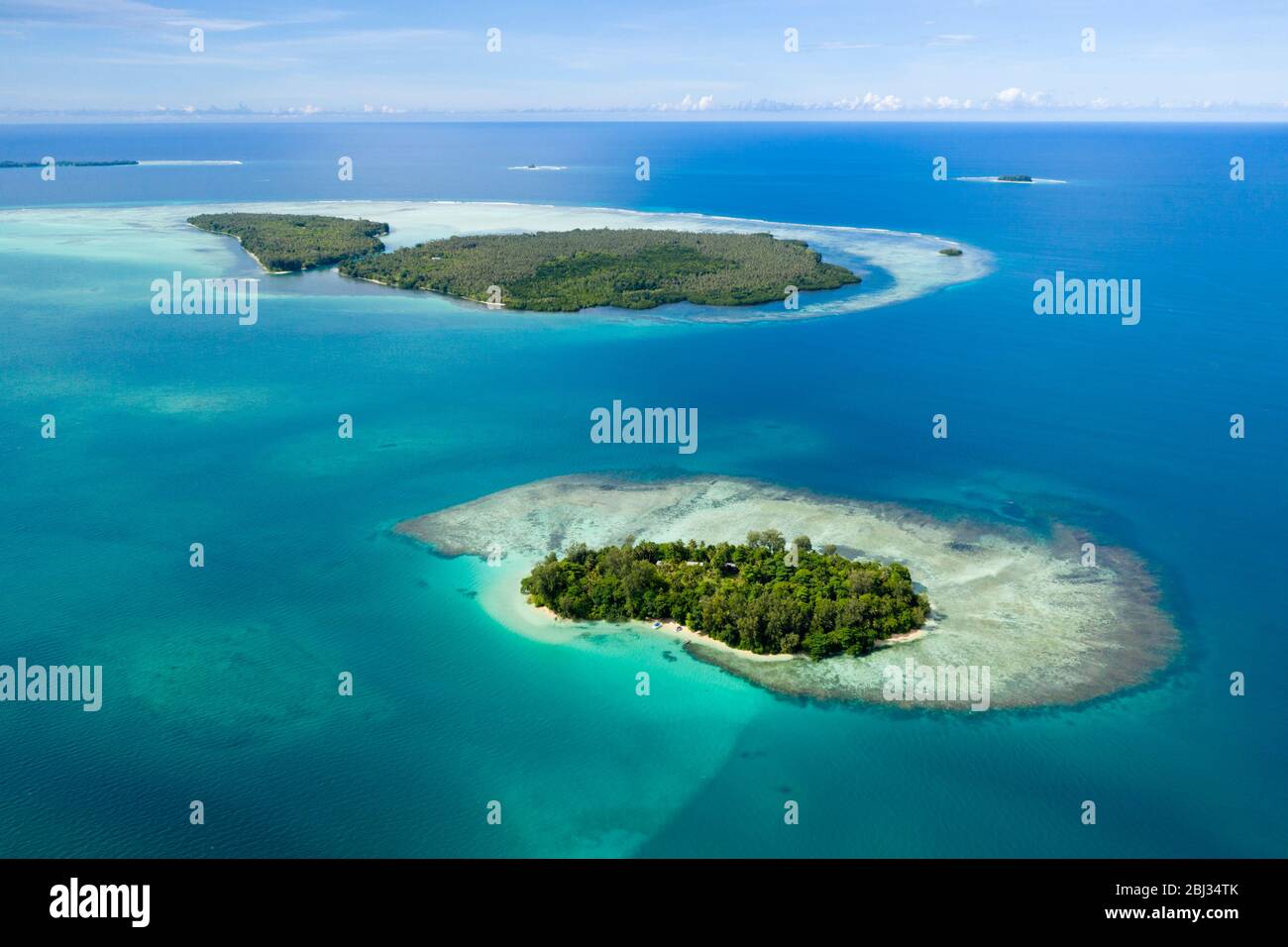 Vista aerea di Lissenung Island, Nuova Irlanda, Papua Nuova Guinea Foto Stock