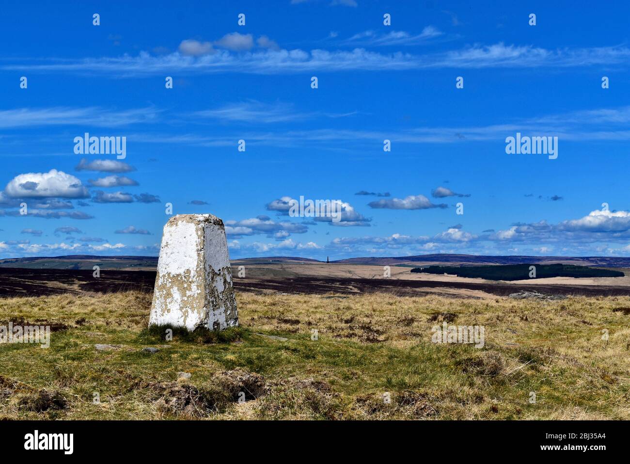 Gran Manshead Hill trig point. Foto Stock