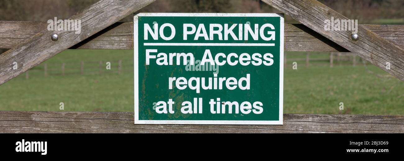 No Parking - Farm Access Sign - Rural Foto Stock