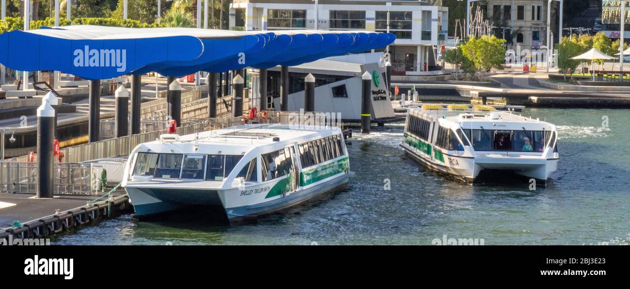 Catamarani Transpersh a Elizabeth Quay Perth Australia Occidentale. Foto Stock