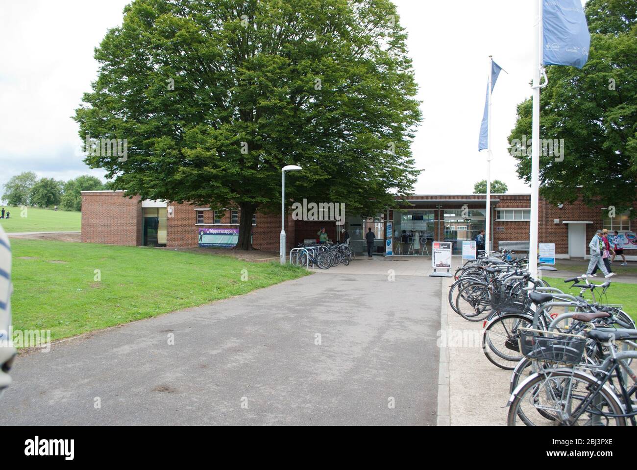 Architettura degli anni '30 il Lido di Brockwell, Brockwell Park, Londra SE24 by LCC H A Rowbotham T L Smithson Foto Stock