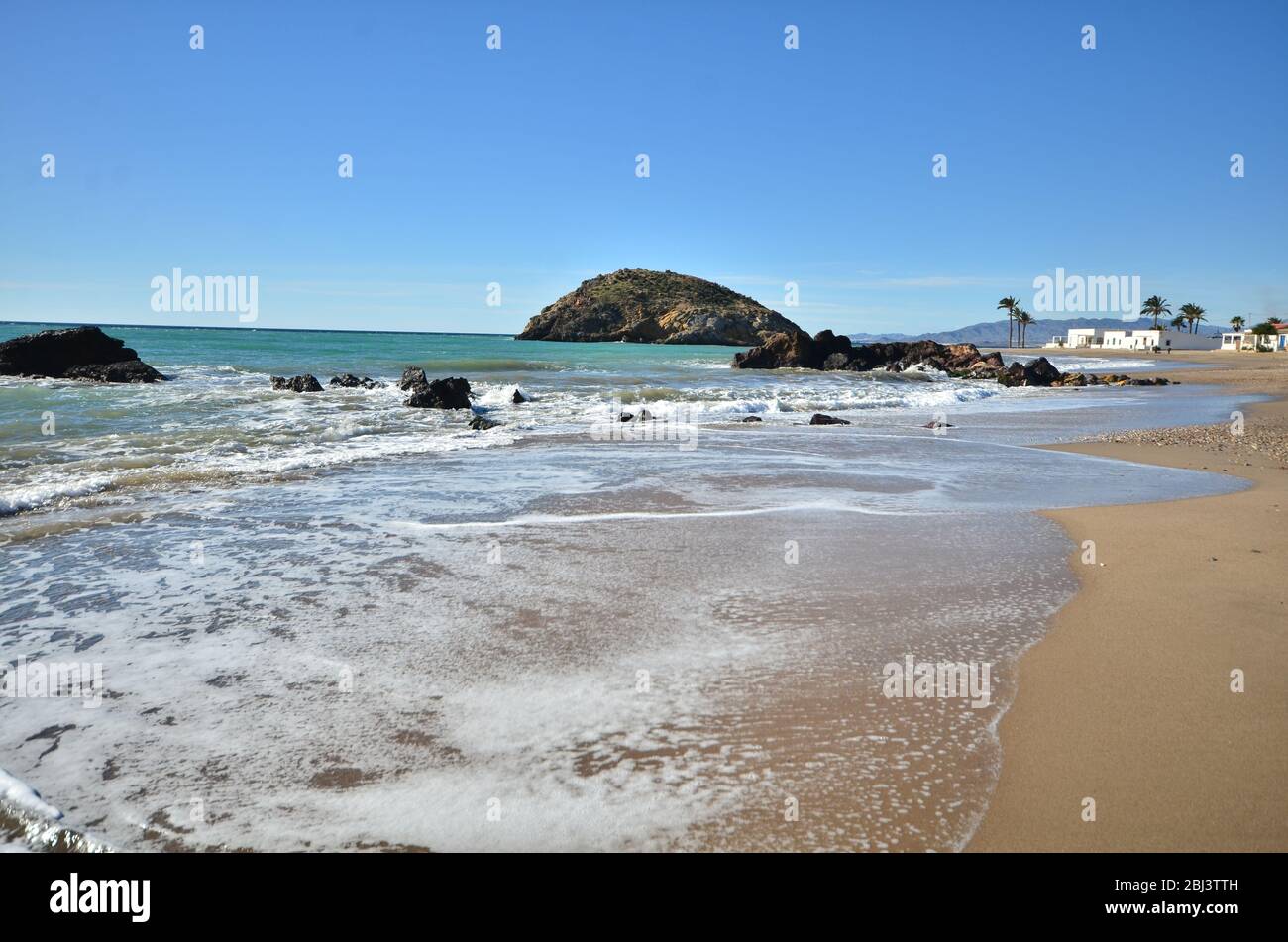 Playa de Nares, Costa de Mazarrón. Una spiaggia lungo la costa di Mazarrón. Foto Stock