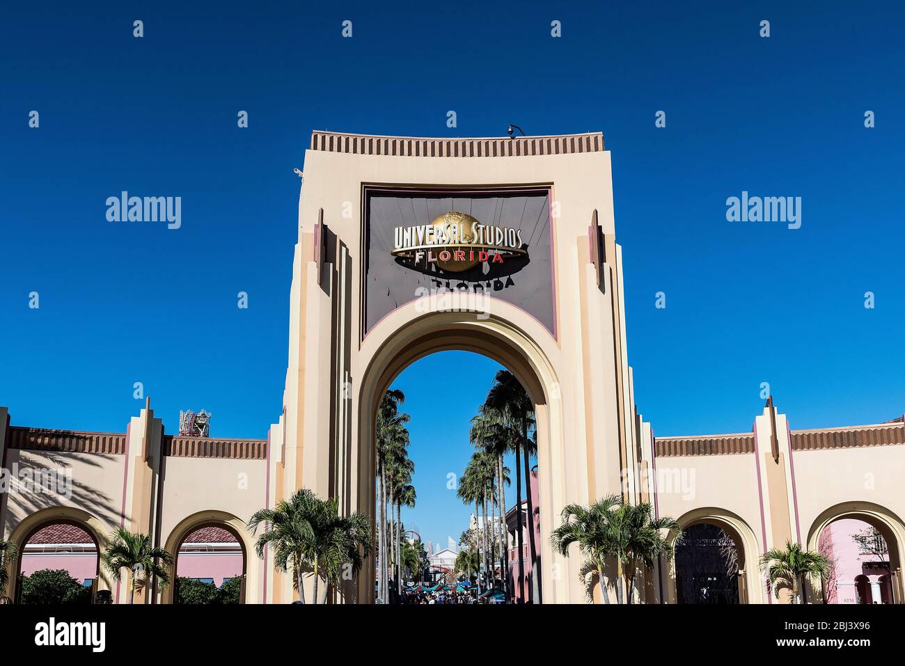 Porta d'ingresso all'Universal Orlando Resort. Foto Stock