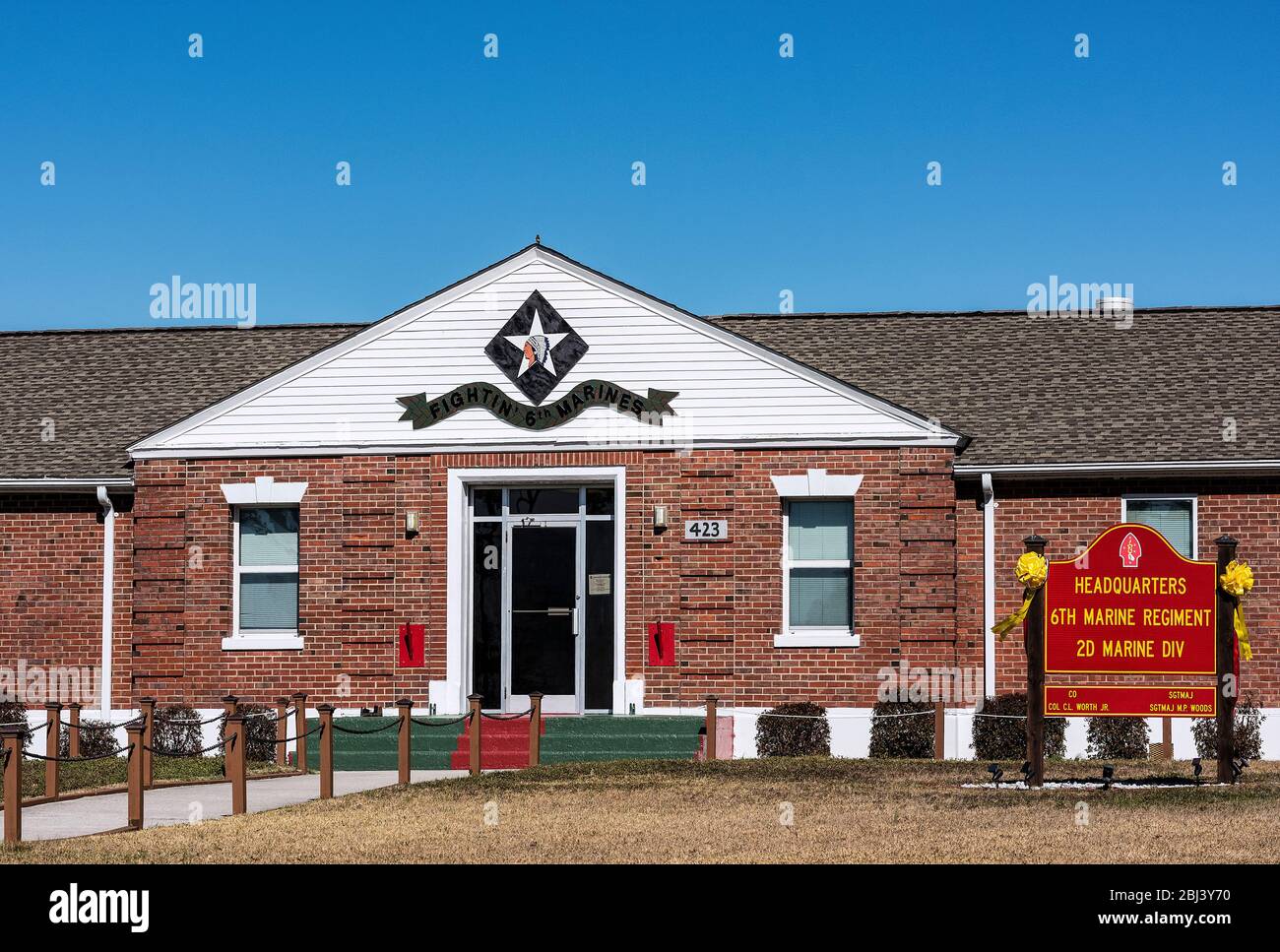 Marine Corps base Camp Lejeune nel North Carolina. Foto Stock
