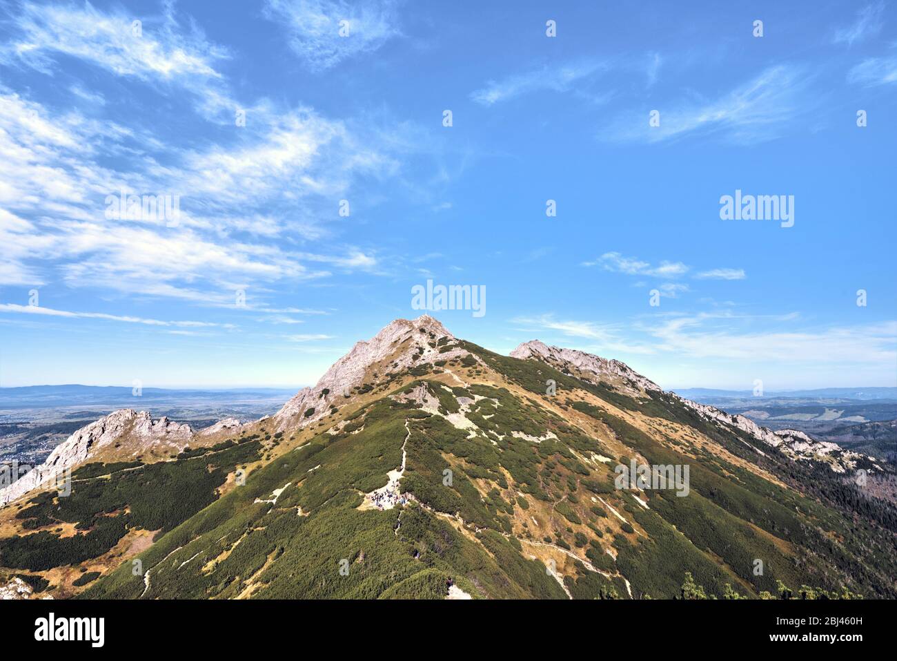 Splendida vista sulla cima del monte Giewont. Parco Nazionale di Tatra. Polonia Foto Stock