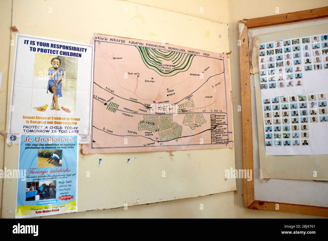 Mappa del comune di Mungetho, dove è stato sviluppato il progetto di filtro dell'acqua. Foto Stock