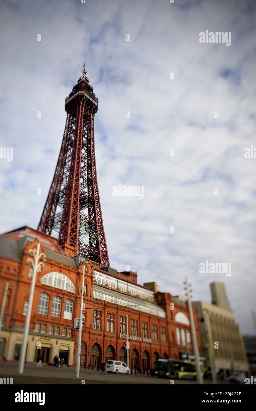 Dalla torre di Blackpool, Lancashire, Regno Unito. Foto Stock