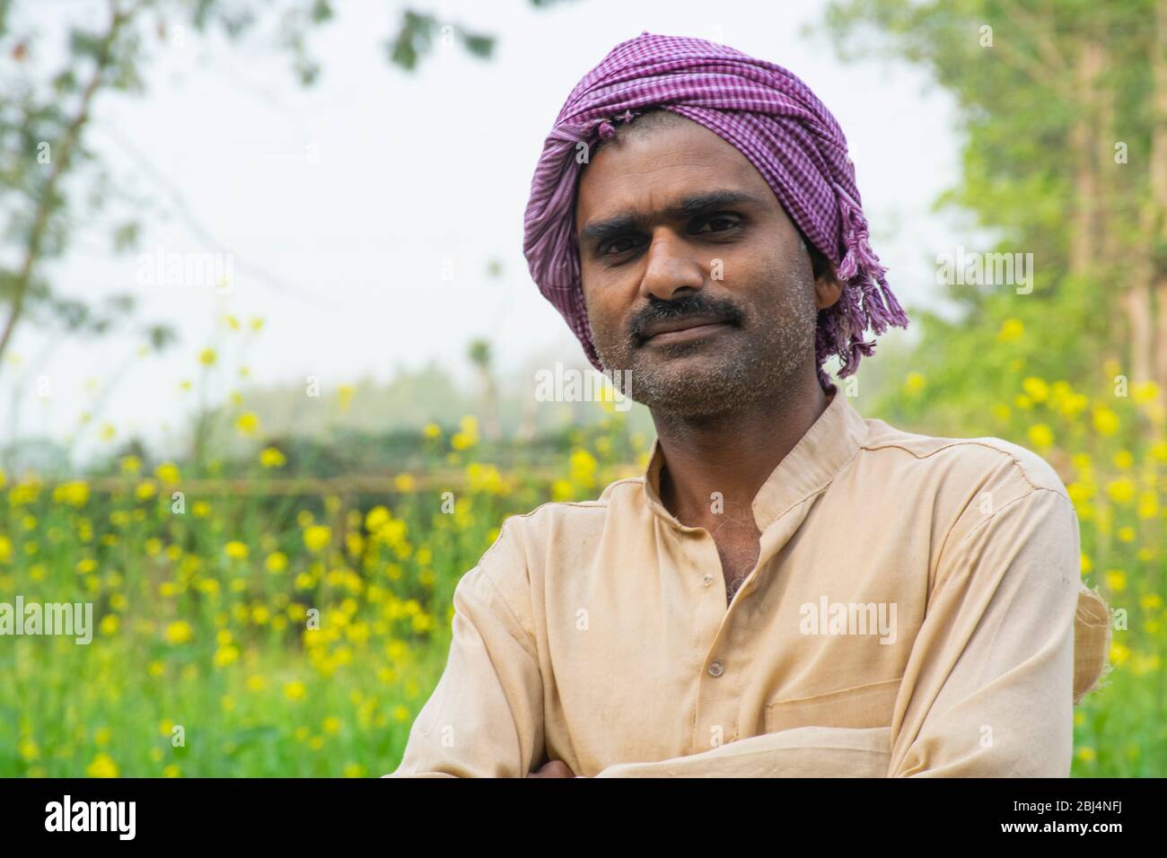 ritratto di contadino indiano Foto Stock