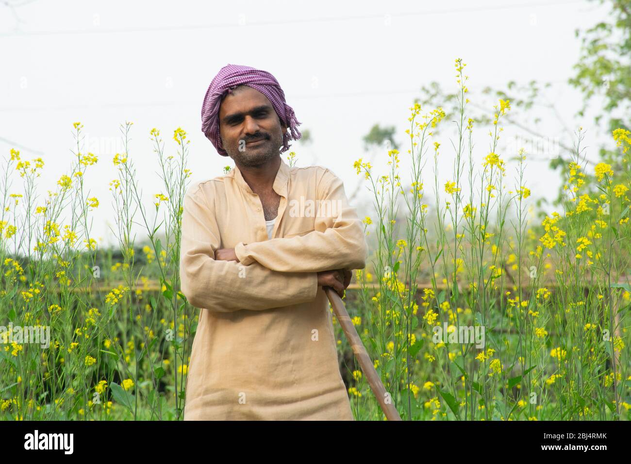 ritratto di contadino indiano Foto Stock
