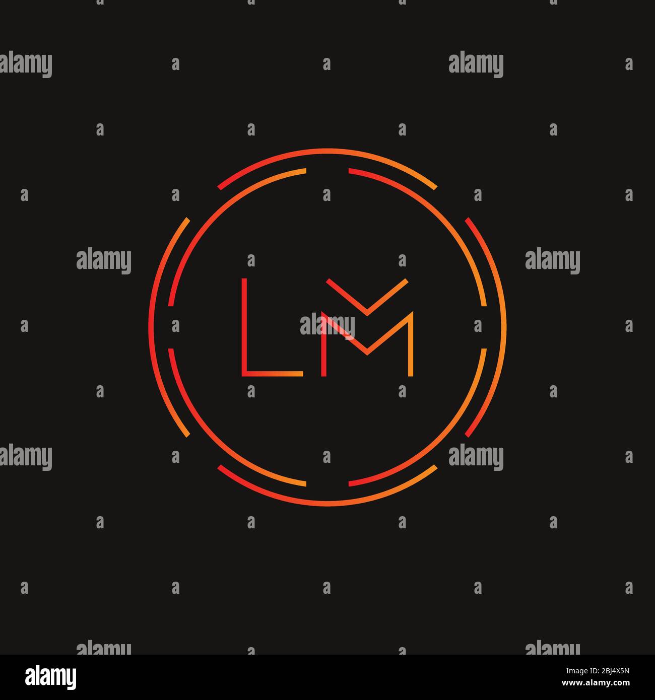 LM iniziale lettera Logo Design template vettoriale. Lettera astratta LM logo Design Illustrazione Vettoriale