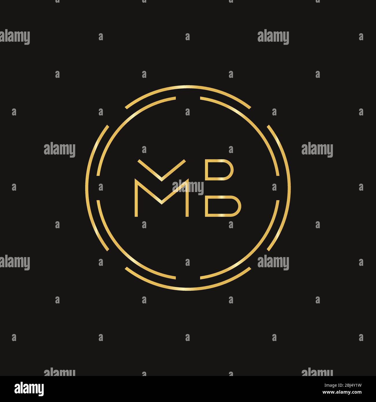 MB iniziale lettera Logo Design template vettoriale. Lettera astratta MB logo Design Illustrazione Vettoriale