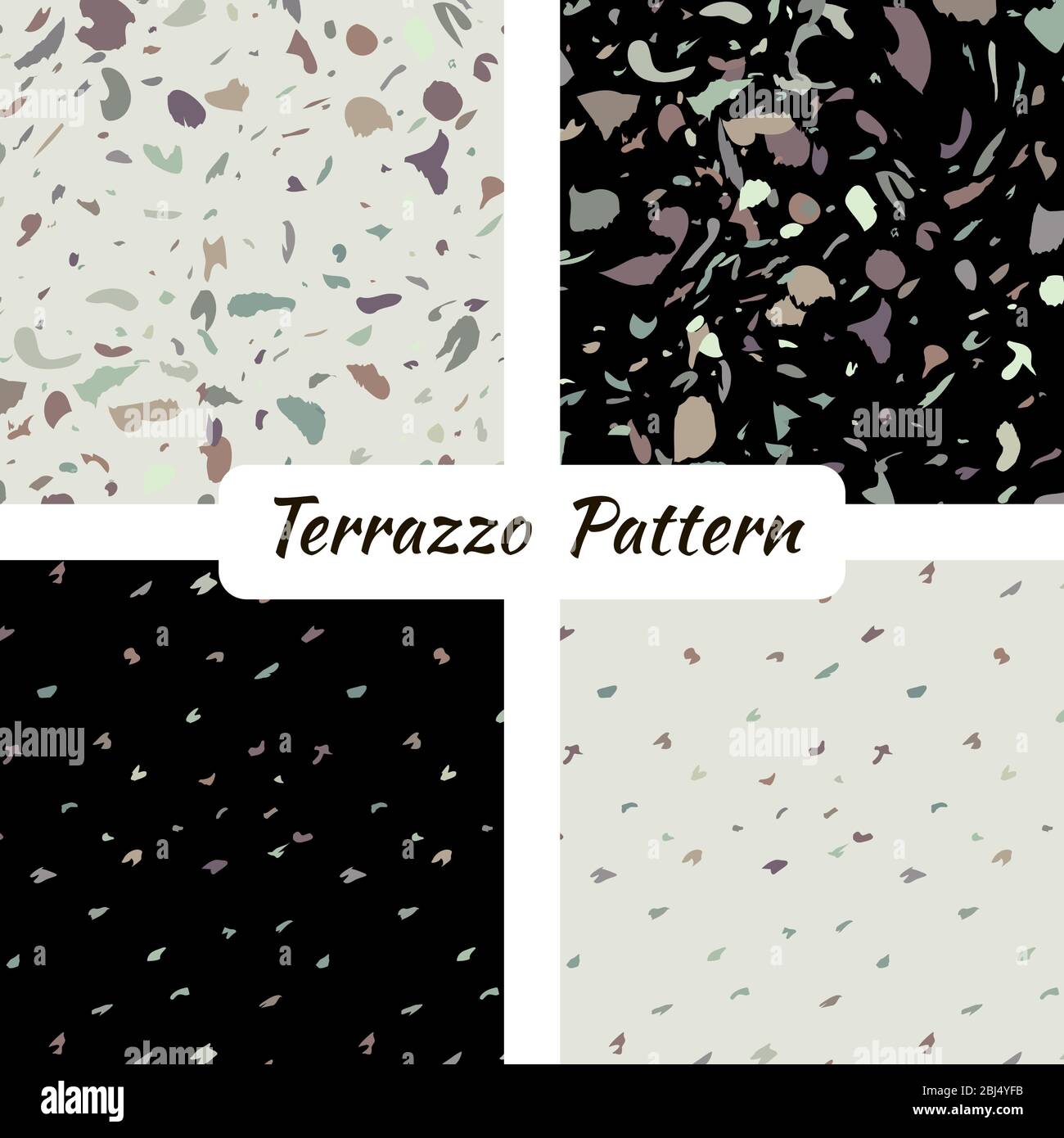 Terrazzo imitazione sfondo senza cuciture pattern. Design astratto della trama vettoriale Illustrazione Vettoriale