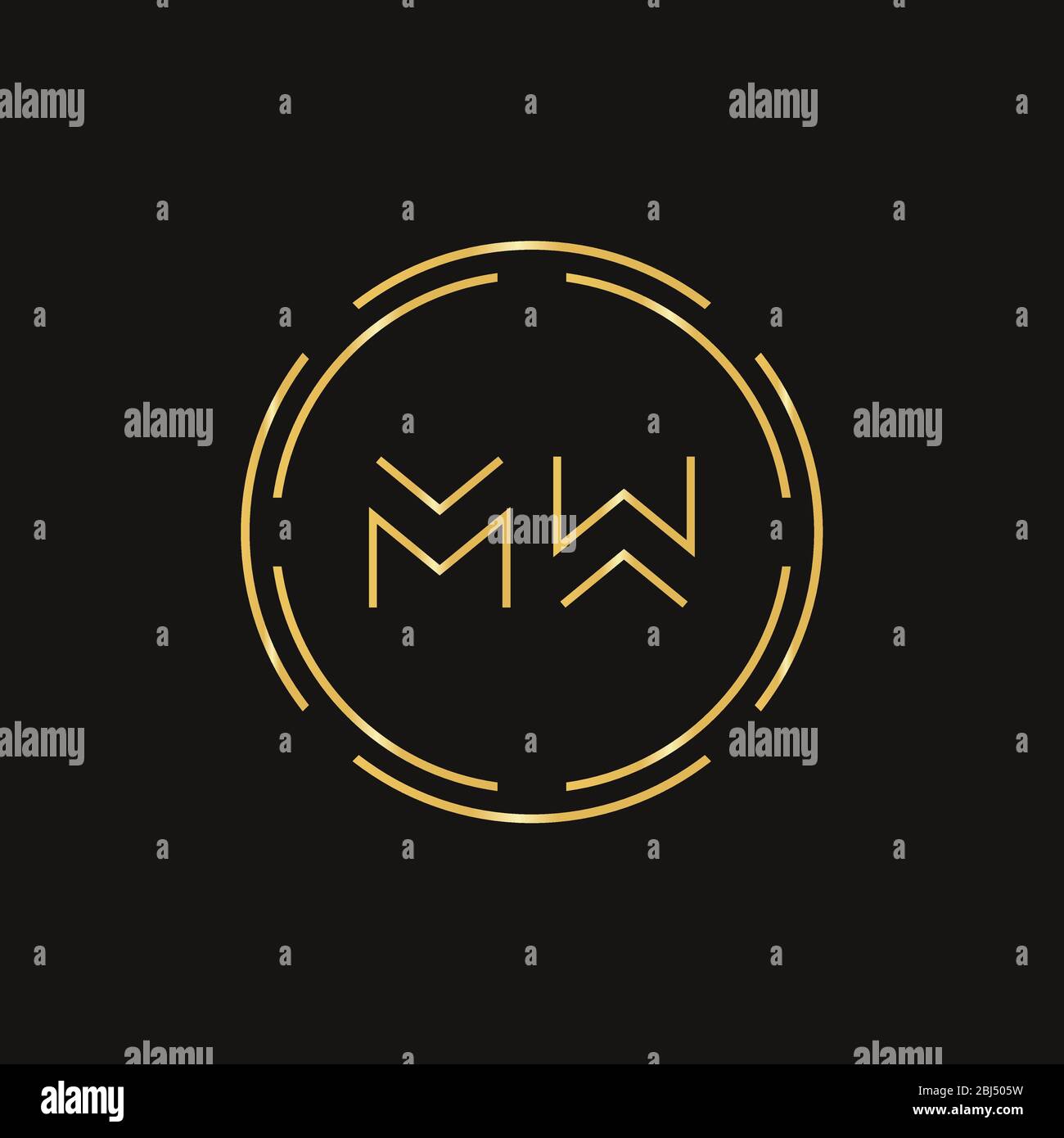 MW iniziale lettera Logo Design template vettoriale. Lettera astratta MW logo Design Illustrazione Vettoriale