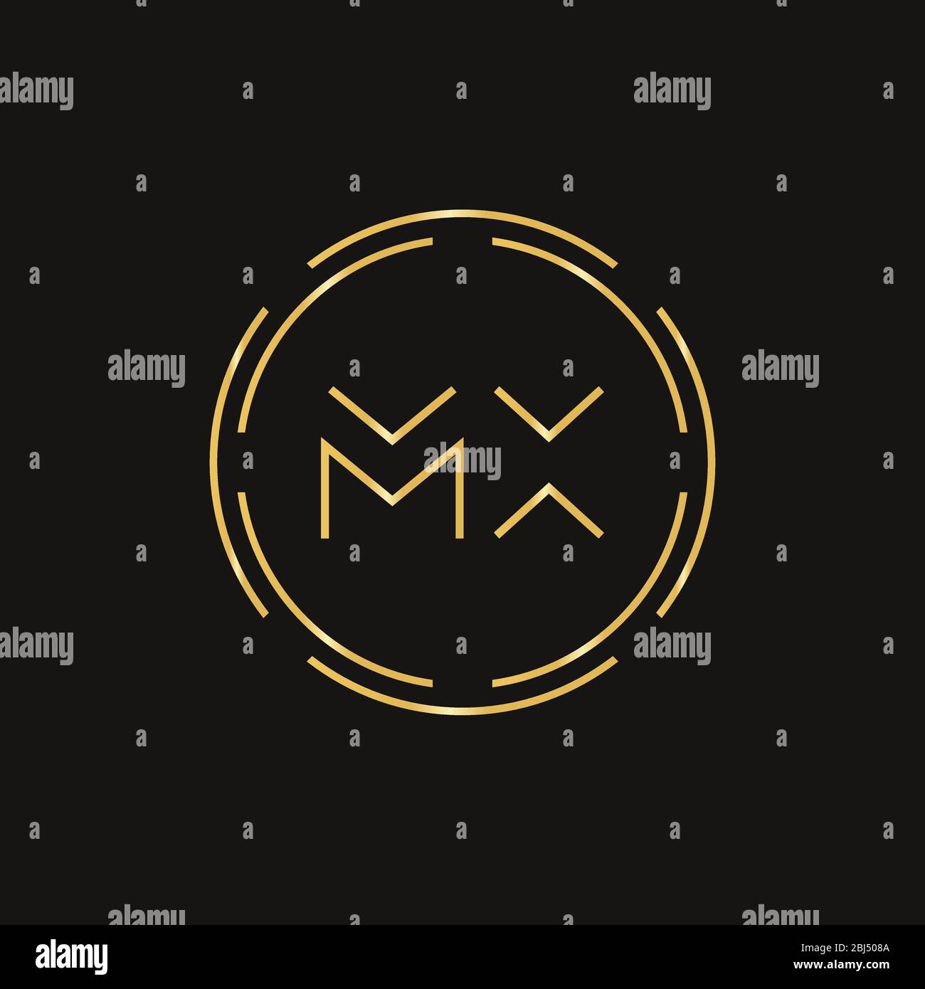 Iniziale lettera MX Logo Design template vettoriale. Lettera astratta MX logo Design Illustrazione Vettoriale