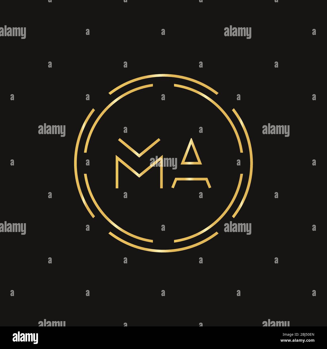 MA iniziale lettera Logo Design template vettoriale. Lettera di astratto ma logo Design Illustrazione Vettoriale