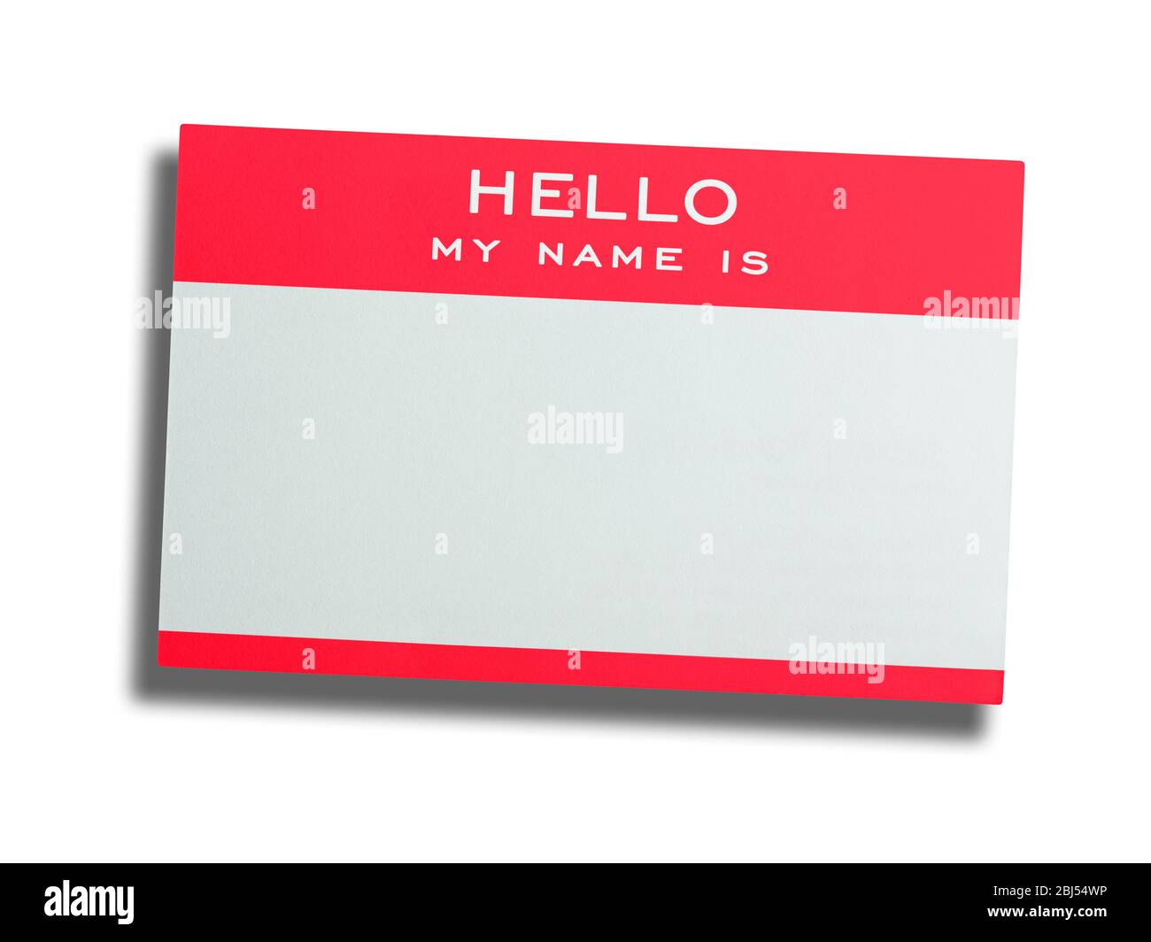 Badge del nome del messaggio di saluto personale Foto Stock