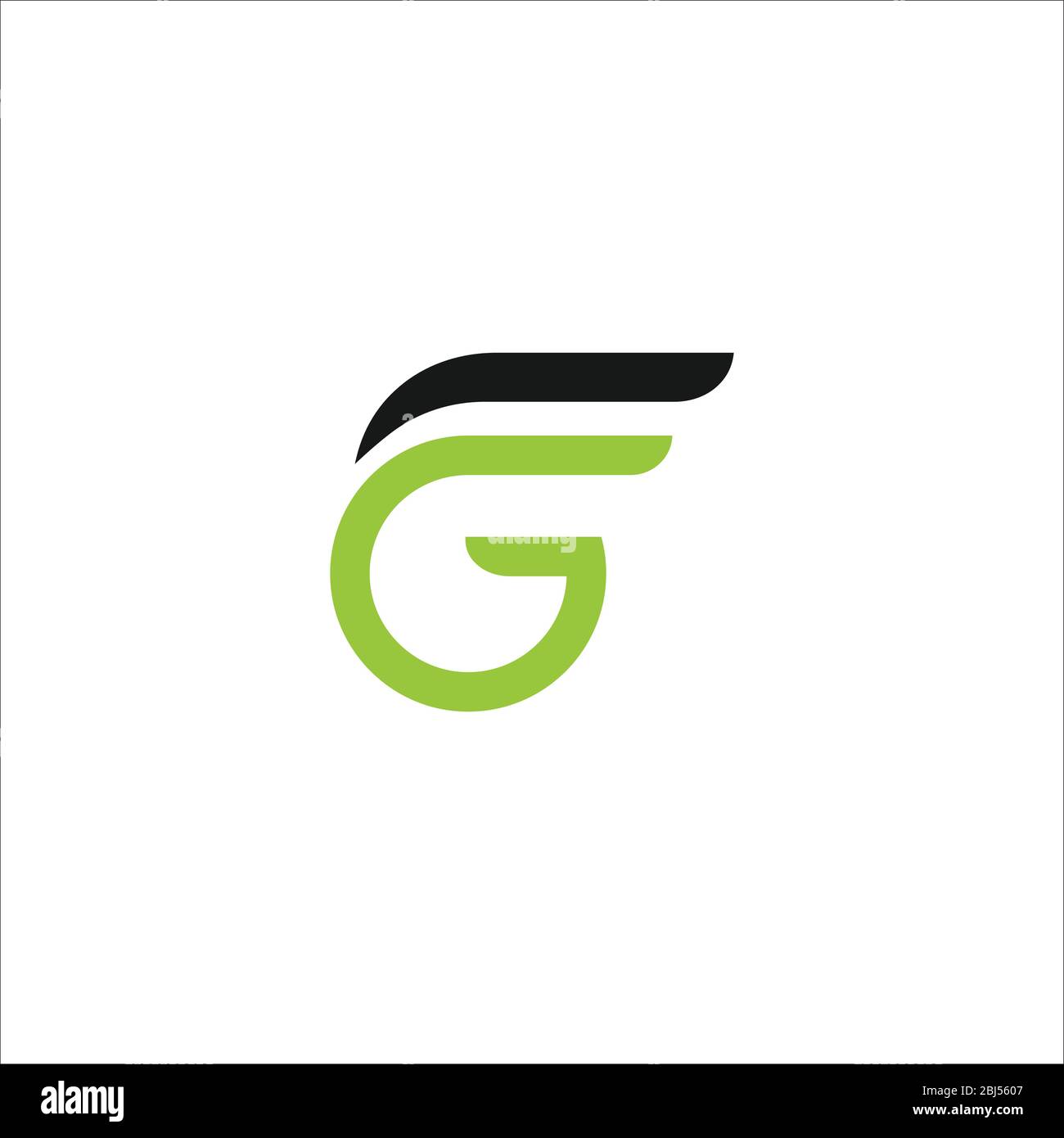 Modello di disegno vettoriale con logo fg o logo GF iniziale Illustrazione Vettoriale