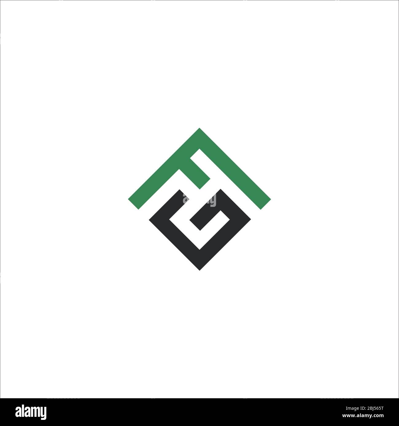 Modello di disegno vettoriale con logo fg o logo GF iniziale Illustrazione Vettoriale